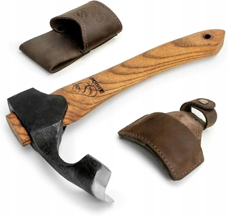 Sekera - Tesárska sekera s koženým puzdrom a popruhom na opasok Beavercraft